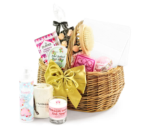 Anniversary & Wedding Spa-Style Pampering Set Gift Basket With Tea